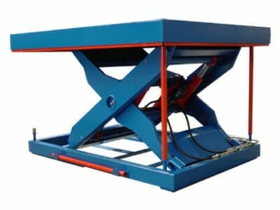 Figure Scissor stroke table in blue