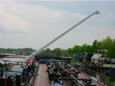 Illustration crane for barge in white