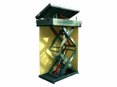 Figure Hydraulic stroke tipping table in green