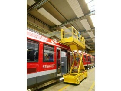 Movable lifting platform for trains