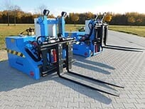 Illustration Heavy-duty transporter smaller than 10 tons with fork