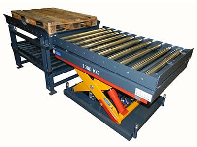 Lifting tables with conveying technology