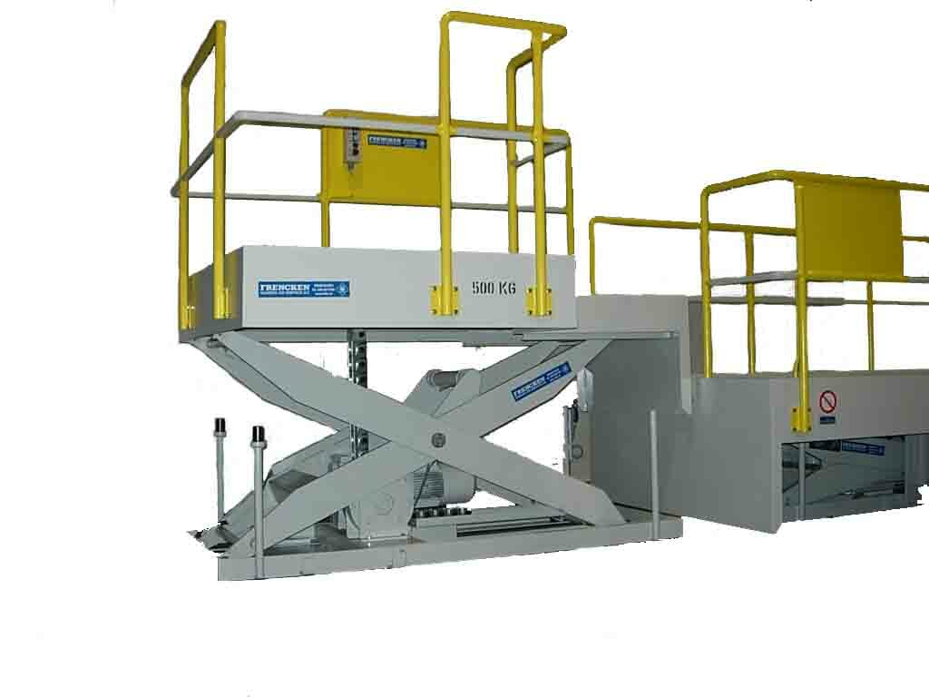 Illustration of mechanically driven lifting table extended