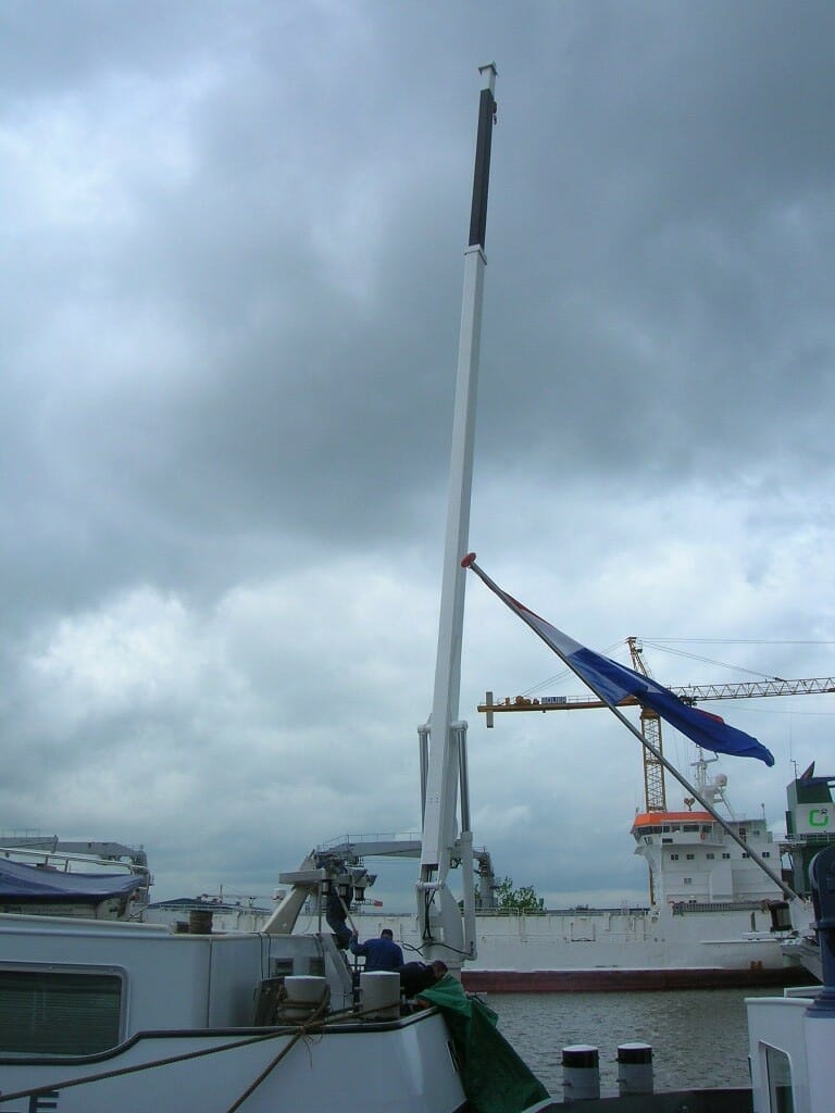 Illustration crane for barge in white