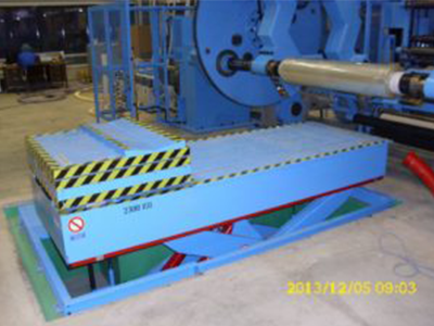 Abbildung Papier und Kunststoff Coiltransporter in blau