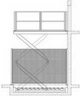 Variante 1 Güteraufzug vor Wand