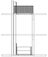 Variante 5 Güteraufzug als Säulenheber im Schacht